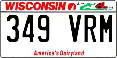 WI license plate 349VRM