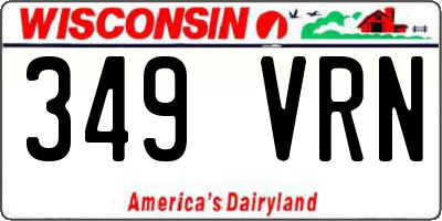 WI license plate 349VRN