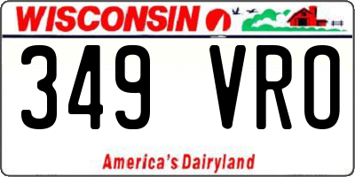 WI license plate 349VRO