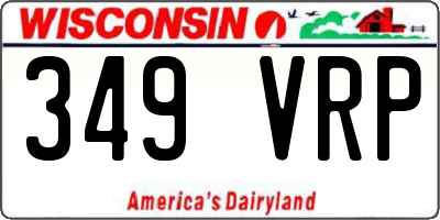 WI license plate 349VRP