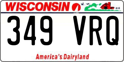 WI license plate 349VRQ