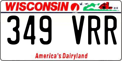 WI license plate 349VRR