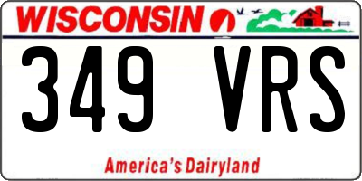 WI license plate 349VRS