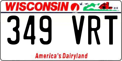 WI license plate 349VRT