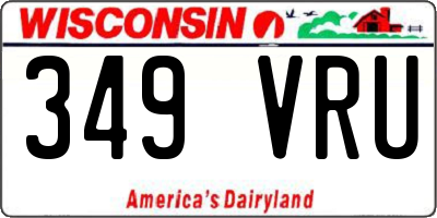 WI license plate 349VRU