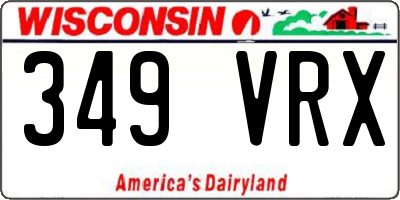 WI license plate 349VRX