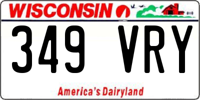 WI license plate 349VRY