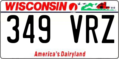 WI license plate 349VRZ