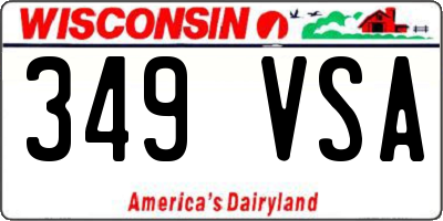 WI license plate 349VSA