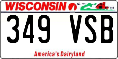 WI license plate 349VSB