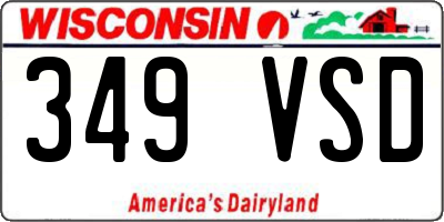 WI license plate 349VSD