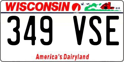 WI license plate 349VSE