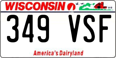 WI license plate 349VSF