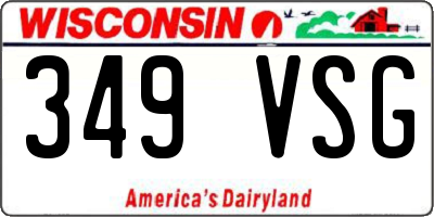 WI license plate 349VSG