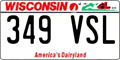 WI license plate 349VSL