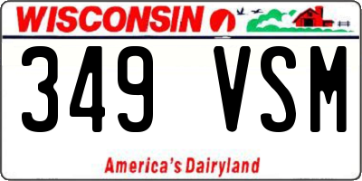 WI license plate 349VSM
