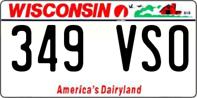 WI license plate 349VSO