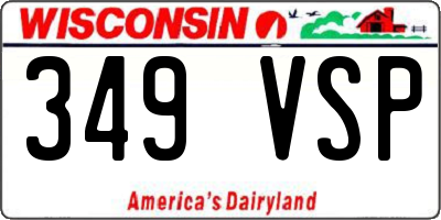 WI license plate 349VSP
