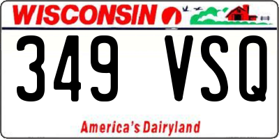 WI license plate 349VSQ