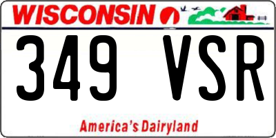 WI license plate 349VSR