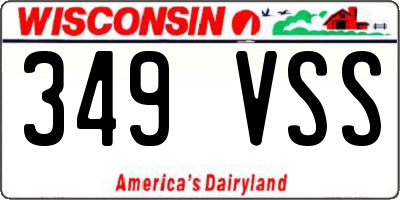 WI license plate 349VSS
