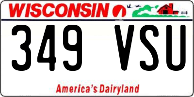 WI license plate 349VSU
