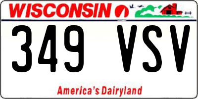 WI license plate 349VSV