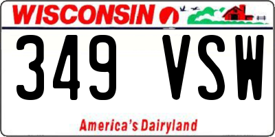 WI license plate 349VSW