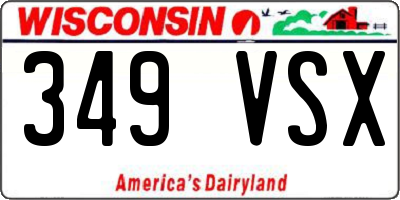 WI license plate 349VSX