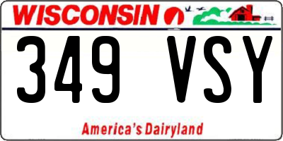 WI license plate 349VSY