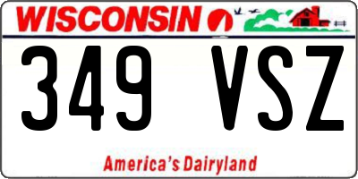 WI license plate 349VSZ
