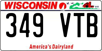 WI license plate 349VTB