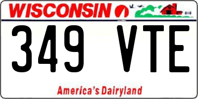 WI license plate 349VTE