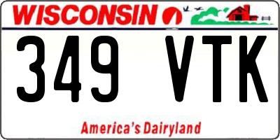 WI license plate 349VTK