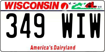 WI license plate 349WIW