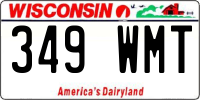 WI license plate 349WMT