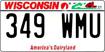 WI license plate 349WMU