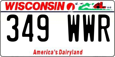 WI license plate 349WWR