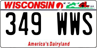 WI license plate 349WWS