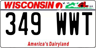 WI license plate 349WWT