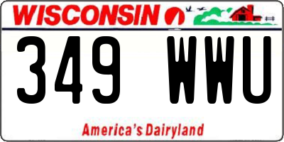 WI license plate 349WWU