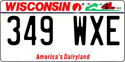 WI license plate 349WXE