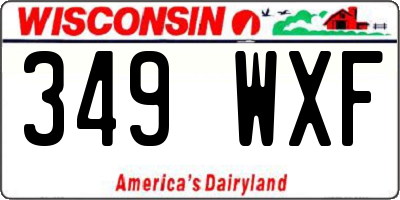 WI license plate 349WXF