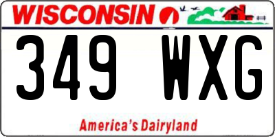 WI license plate 349WXG