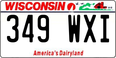 WI license plate 349WXI