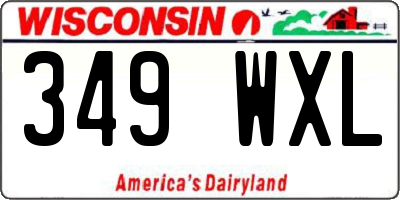 WI license plate 349WXL