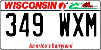 WI license plate 349WXM