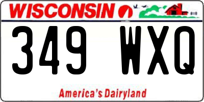 WI license plate 349WXQ