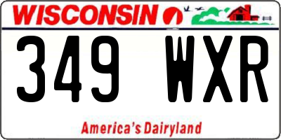 WI license plate 349WXR