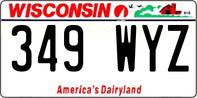WI license plate 349WYZ